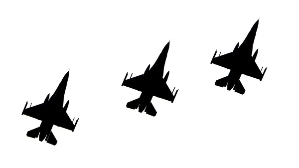 Siluetter av stridsflygplan — Stockfoto