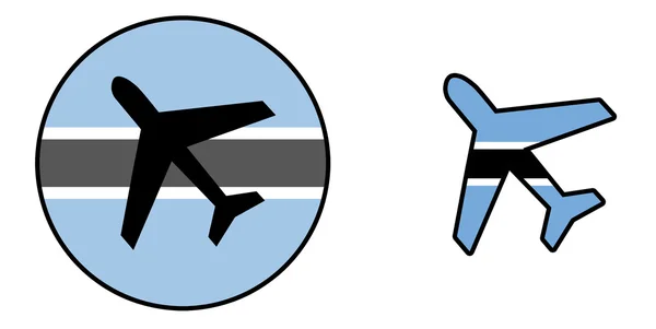 Vlag van de natie - vliegtuig geïsoleerd - Botswana — Stockfoto