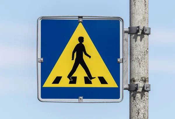 Vintage pedestrian transit traffic sign in Iceland — Stock Photo, Image