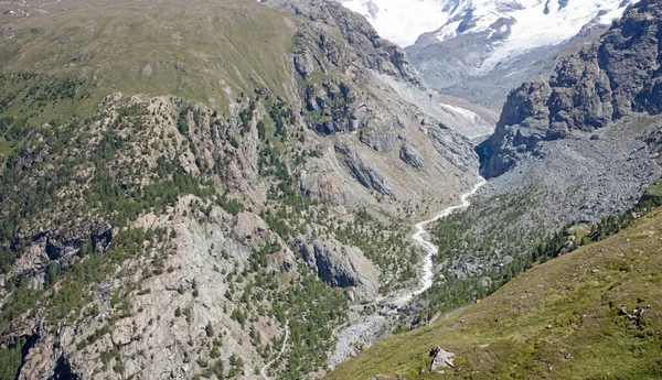 Umgebung Von Zermatt Schweiz Berge Flüsse Und Schnee — Stockfoto