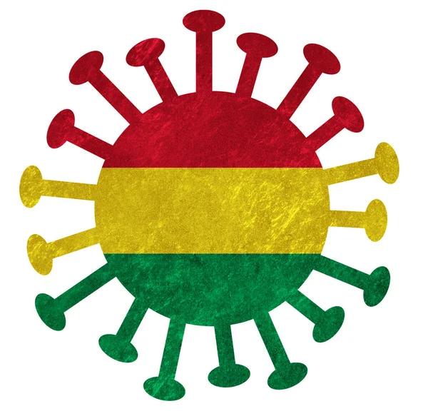 National Flag Bolivia Corona Virus Bacteria Isolated White — Stock Photo, Image