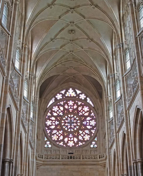 Grande Interior Catedral São Vito República Checa Praga — Fotografia de Stock