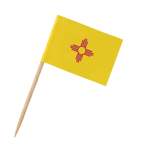 Small Paper State Flag Wooden Stick New Mexico Isolated White — Stock Photo, Image