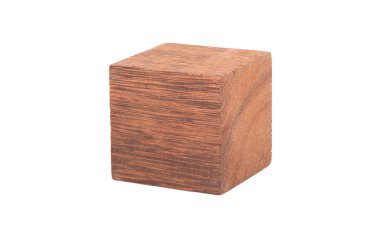 Beyaz arkaplanda izole edilmiş eski ahşap yapı bloğu