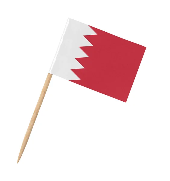 Bandera Papel Pequeña Bahréin Palo Madera Aislada Blanco — Foto de Stock