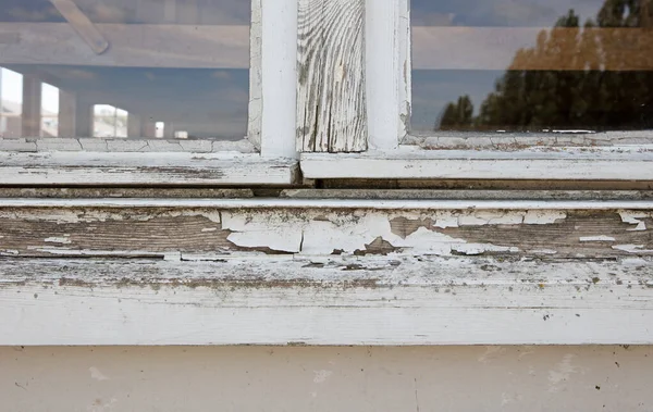 Home Reparatie Onderhoud Houten Raamkozijn Selectieve Focus — Stockfoto