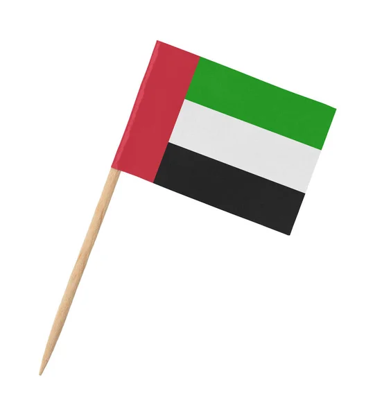 Small Paper Uae Flag Wooden Stick Isolated White — Stock Photo, Image