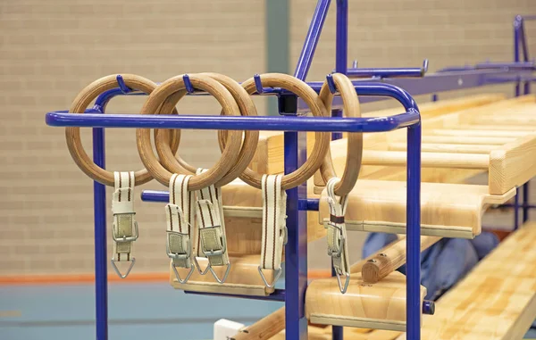 Equipamiento Moderno Madera Gimnasio Escolar —  Fotos de Stock