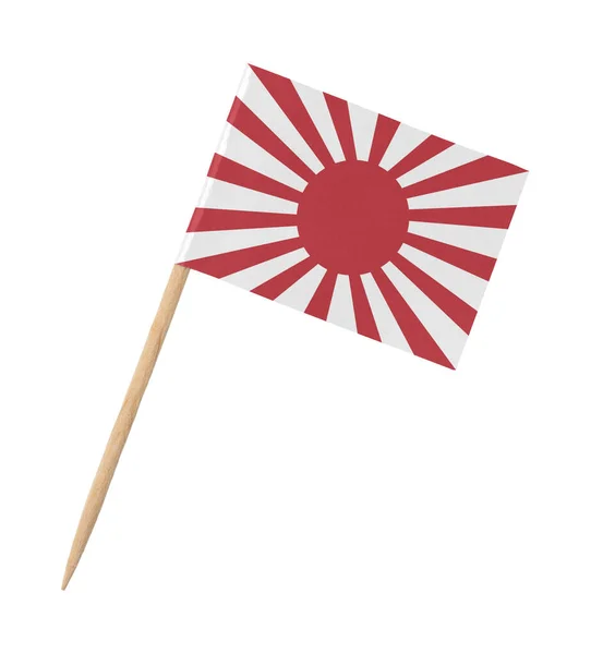Small paper Japanese flag on wooden stick, isolated on white