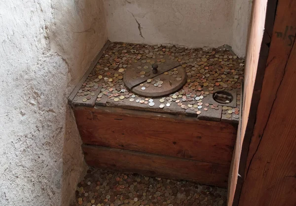 Old Vintage Coins Thrown Very Old Toilet Czech Republic — Stock Photo, Image