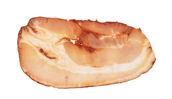 Obehandlad Kryddad Bacon Skiva Isolerad Vit Bakgrund — Stockfoto