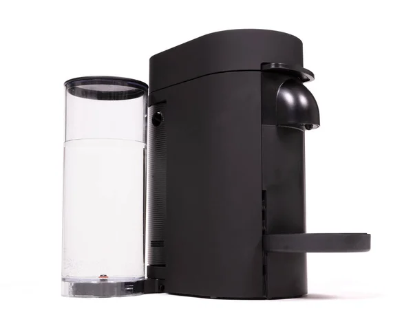 白色背景下隔离的自动咖啡机 — 图库照片