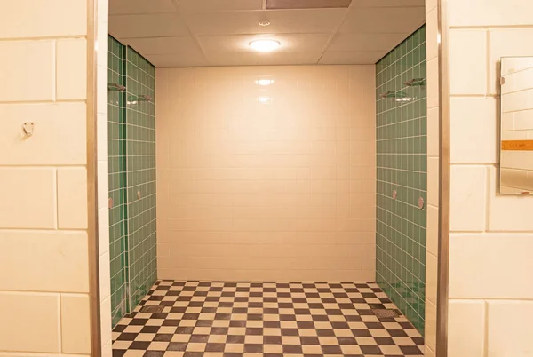 Interior Cuarto Baño Azulejos Verdes — Foto de Stock