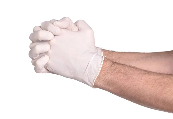 Latex Glove Isolated White Background Medical Equipment Protection Gloves — Stock Photo, Image