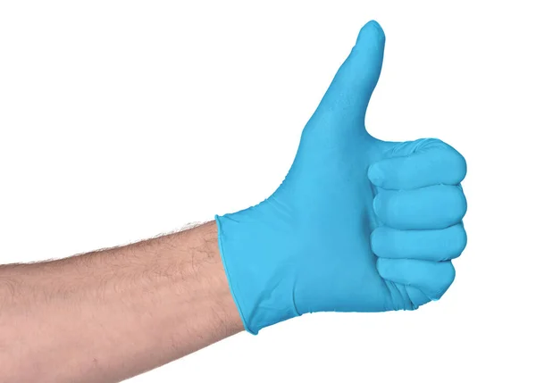 Latex Handschoen Geïsoleerd Witte Achtergrond Medische Apparatuur Beschermende Handschoenen — Stockfoto