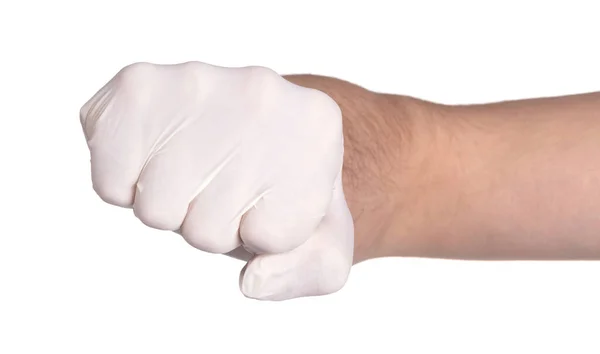 Γάντι Latex Που Απομονώνεται Λευκό Φόντο Ιατρικός Εξοπλισμός Γάντια Προστασίας — Φωτογραφία Αρχείου