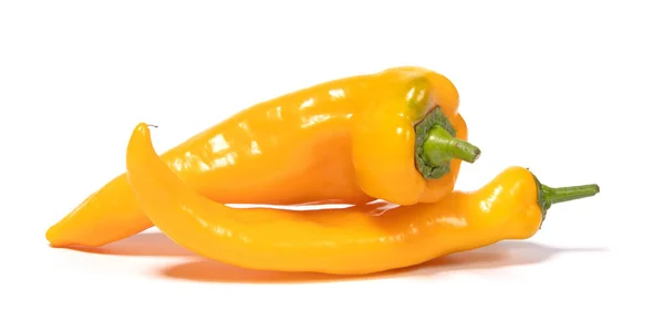 Gelbe Süße Spitzpaprika Isoliert Auf Weißem Hintergrund — Stockfoto