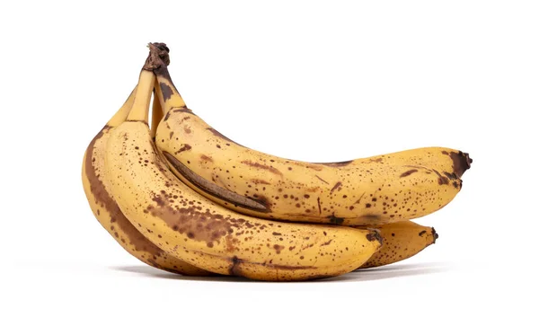 Overrijpe Bananen Geïsoleerd Een Witte Achtergrond — Stockfoto