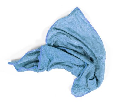 Kirli kumaş beyaz arka planda izole edilmiş.