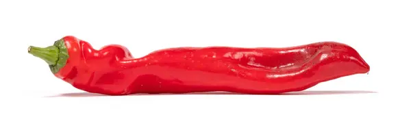 Rosso Dolce Pepe Appuntito Isolato Sfondo Bianco — Foto Stock