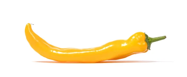 Gelber Süßer Spitzpaprika Isoliert Auf Weißem Hintergrund — Stockfoto