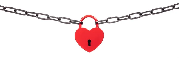 Lock Love Rode Hart Slot Ketting — Stockfoto