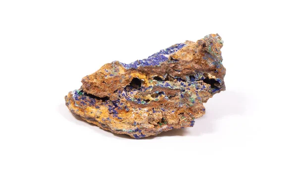 Malachite Azurite Mineral Stone White Background — Stock Photo, Image