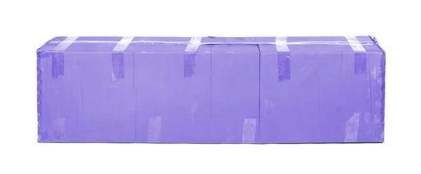 Дуже Велика Фіолетова Картонна Коробка Ізольована Білому — стокове фото
