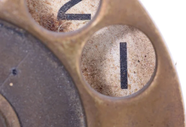 Old Bronze Antique Rotary Style Telephone Closeup — Stock Photo, Image