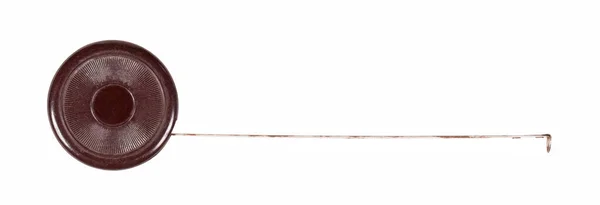 旧的刮痕褐色金属带测量 用白色测量 — 图库照片