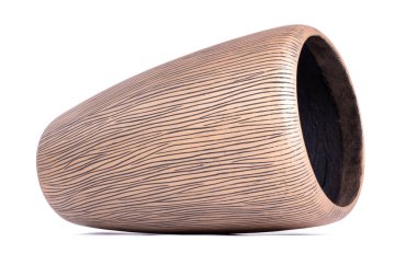 Büyük modern vazo, beyaz arkaplanda izole edilmiş.