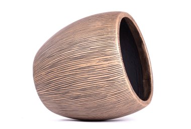 Büyük modern vazo, beyaz arkaplanda izole edilmiş.