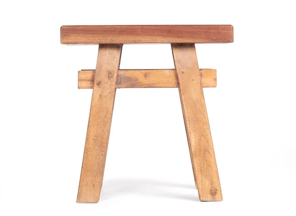 白色背景上的木制小餐桌 — 图库照片