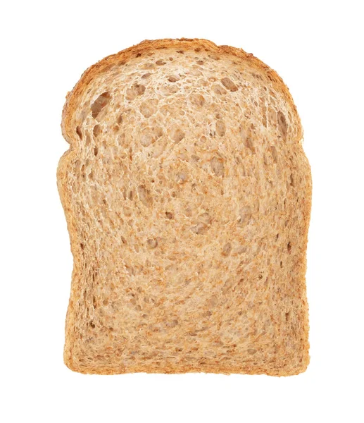 Zdrowy Plaster Chleba Pszennego Izolowany Białym — Zdjęcie stockowe