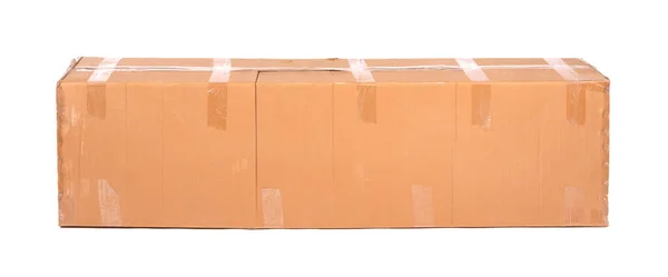 Bardzo Duże Pudełko Tekturowe Izolowane Biało — Zdjęcie stockowe