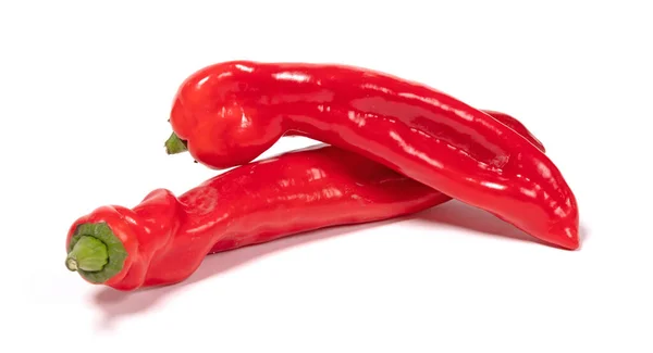 Rote Süße Spitzpaprika Isoliert Auf Weißem Hintergrund — Stockfoto