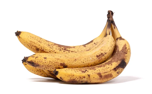 Banane Troppo Mature Isolate Uno Sfondo Bianco — Foto Stock
