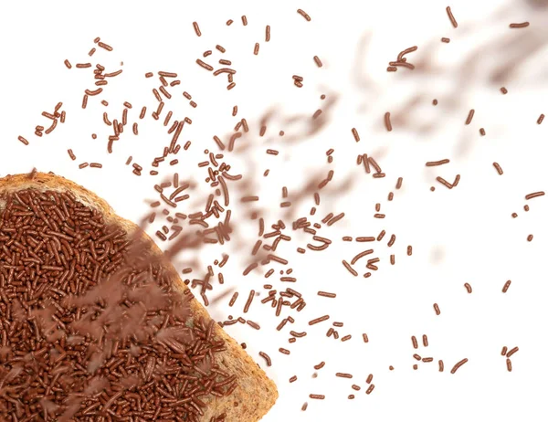 Typische Holländische Schokoladenstreusel Hagelslag Die Auf Brot Kuchen Oder Desserts — Stockfoto