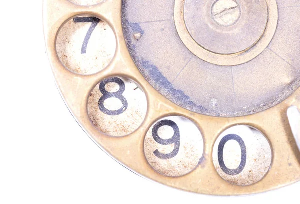Vecchio Bronzo Antico Telefono Stile Rotativo Primo Piano — Foto Stock