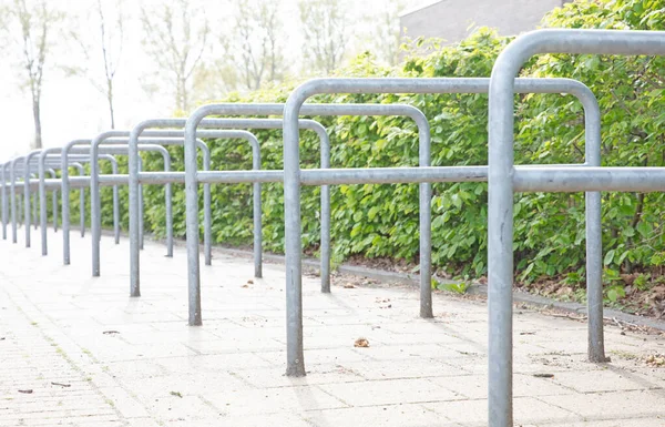 Parking Dla Rowerów Ulicznych Holandii Selektywne Ustawianie Ostrości — Zdjęcie stockowe