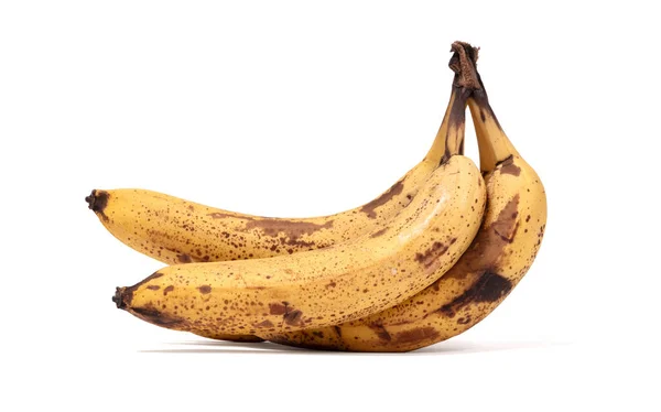 Overrijpe Bananen Geïsoleerd Een Witte Achtergrond — Stockfoto