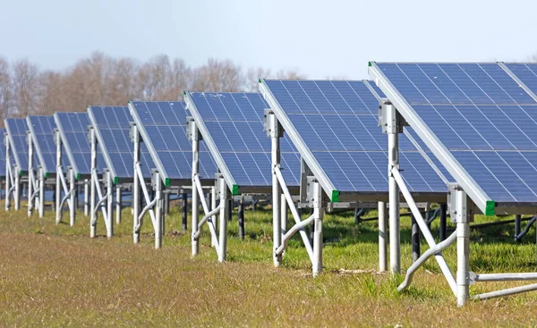 Solar Park Green Energy Panels Grass — Stock Photo, Image