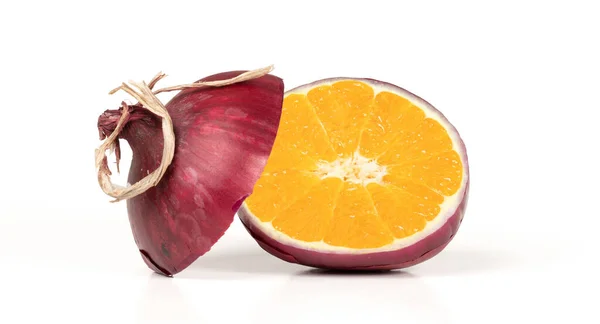 Old Red Onion Surprise Orange Isolated White Background — Stock Photo, Image