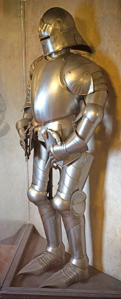 Zbroja Średniowiecznego Rycerza Ochrona Metalowa — Zdjęcie stockowe
