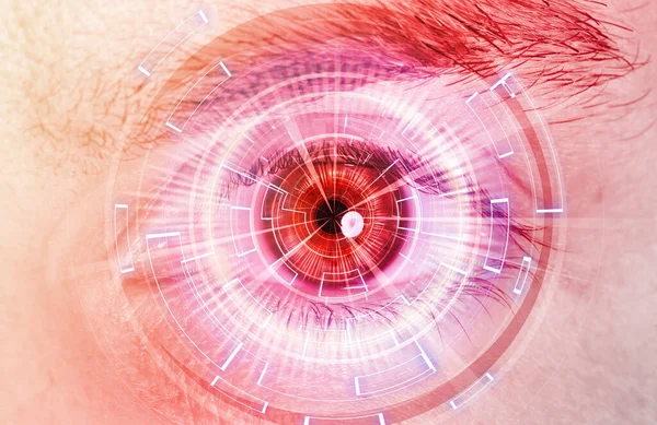 Close Eye Technologies Future Selective Focus — Stock Photo, Image