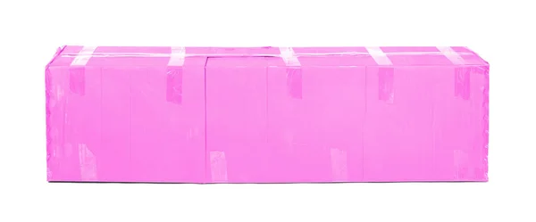 Caja Cartón Rosa Muy Grande Aislada Blanco —  Fotos de Stock