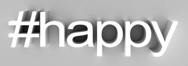 Mutlu etiket - en popüler hashtag 'lerden biri - izole edilmiş