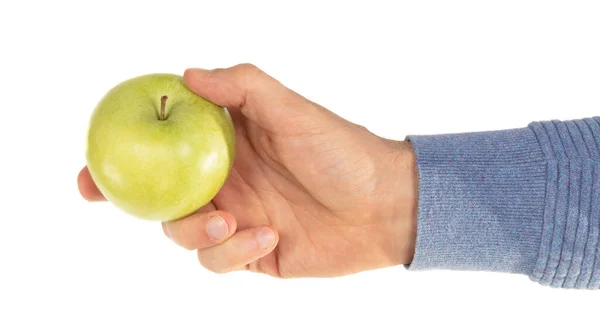 Manzana Mano Aislada Sobre Fondo Blanco —  Fotos de Stock