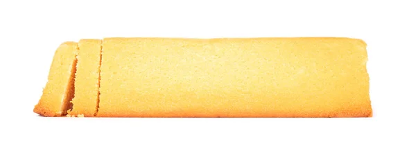 Traditionele Zelfgemaakte Gesneden Boterkoek Geïsoleerd Een Witte Achtergrond — Stockfoto