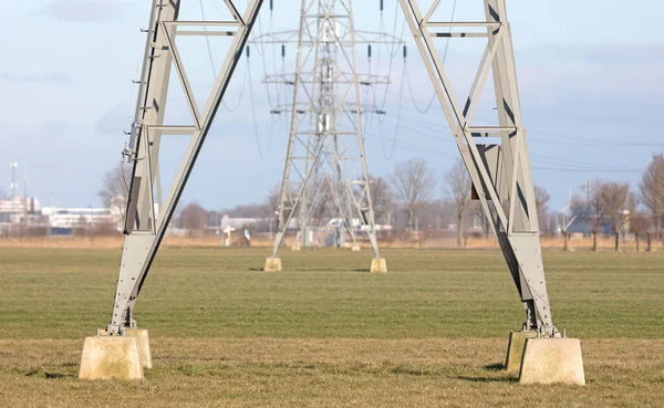 Електрична Пілонна Вежа Вибірковий Фокус Передній Частині — стокове фото